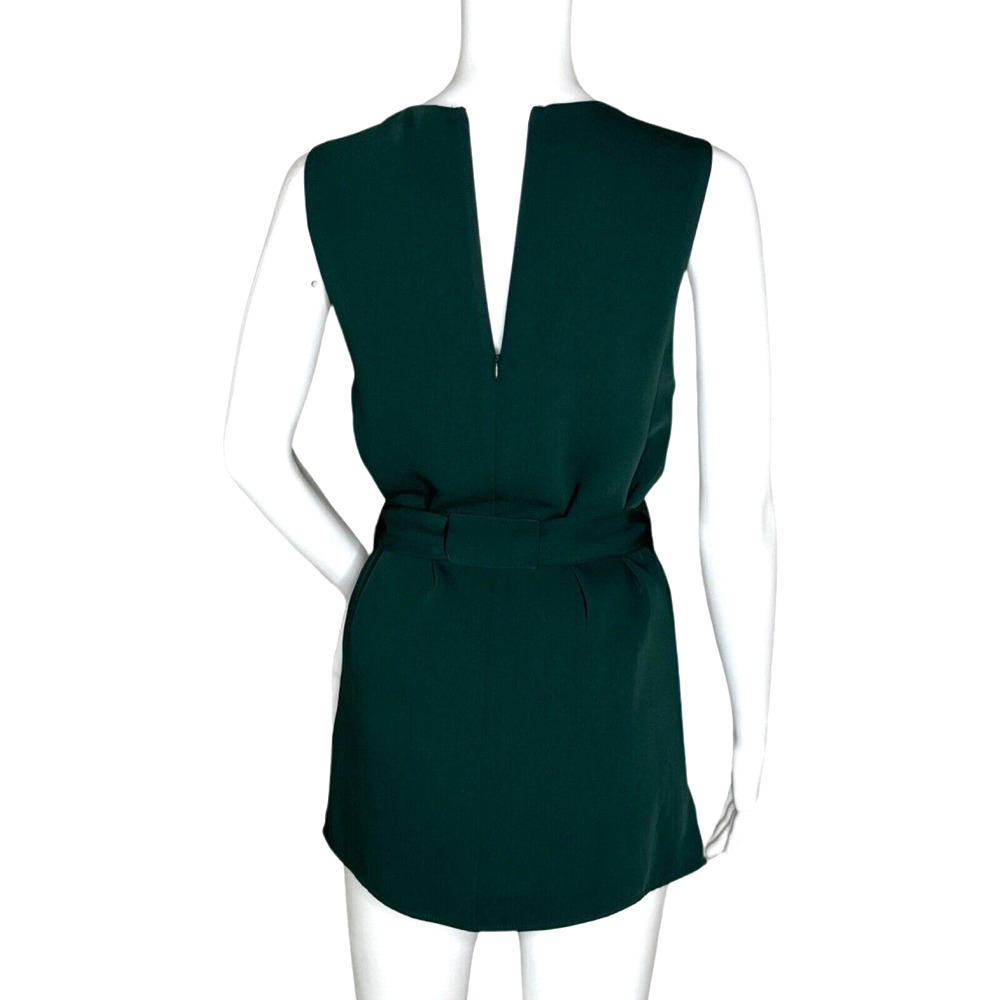 TopShop Shirt Womens 4 Dark Green Blouse Layer Business Office‎ Casual Versatile - Picture 5 of 9